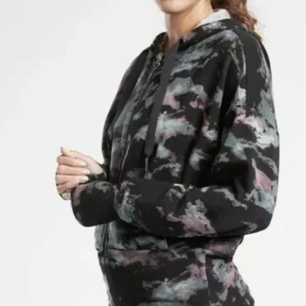 Athleta Balance Hoodie Sweatshirt Women Tie‎ Dye Full Zip Super Soft Active XXS